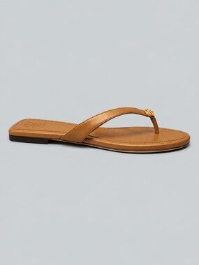 Women's Capri Leather Flip Flop Sandals - Caramel